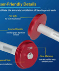 Bearing Press Kit, Bearing Race and Seal Driver Set showing red handle with knurled grip and clear marking