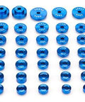Blue Bicycle Bearing Press Set components, Bike Tools for Wheels/Hub BB Axis Installation Universal Repair Kit, various sizes displayed.