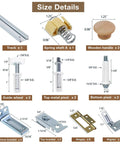 Bifold door hardware kit with 48 inch closet track for folding doors showing components like pivots, brackets, guide wheels.