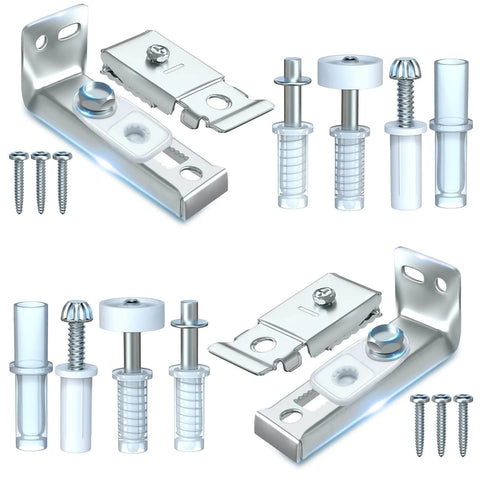 Closet bifold door hardware repair kit 2 pack with sliding and bi folding door components, includes top and bottom brackets and pivots