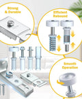 Closet bifold door hardware repair kit 2 pack with sliding and bi folding door components, includes brackets, pivots, guide wheels