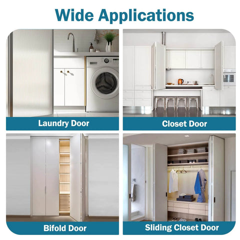 Wide application of bifold door hardware repair kit 2 pack for laundry, closet, bifold, and sliding closet doors.