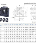 Diagram and specifications for BK fixed side support for 1200mm SFU1605 Ball Screw Kit with Ball Nut Housing and BK12 BF12 End Supports.