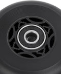Close-up of black 76mm 90a Ripsurf Wheel w/Bearings ABEC-9 for DLX Caster Board, Deluxe Junior Skateboard, 2 Wheel Pivoting Skateboard
