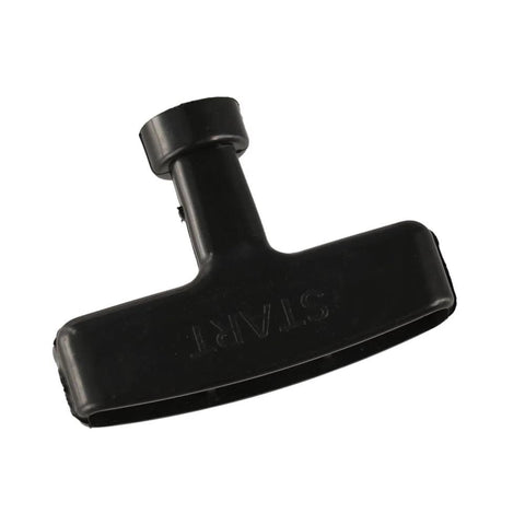 Close-up of black plastic starter handle for Three Piece Universal Generator Starter Handle Pull Rope Set