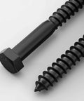 21 Sets 5/16 x 1-1/4 Hex Head Lag Screws with Flat Washers, 304 Stainless Steel 18-8 Black Zinc Plated Heavy Duty Lag Bolts