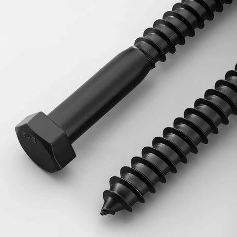 21 Sets 5/16 x 1-1/4 Hex Head Lag Screws with Flat Washers, 304 Stainless Steel 18-8 Black Zinc Plated Heavy Duty Lag Bolts