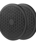 8 Inch Lazy Susan Turntable Organizer, Premium Heavy Duty Black Rotating Swivel Stand with Steel Ball Bearings, side pair view