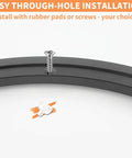16 Inch Lazy Susan Hardware Heavy Duty Metal Rotating Turntable Bearing Ring Black Base Only shown with screw for installation