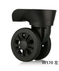 Black DL-W170# mute connected spinner wheel for replacement luggage, silent wear-resistant design, close-up view.