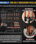 Blind Hole Bearing Puller Kit, 36 in 1 Inner Outer Bearing Separator Set Internal External Bearing Removal Gear Splitter Pull Tool, Black Storage Box