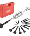 Blind Hole Bearing Puller Set, 16-in-1 Inner Bearing Race and Seal Extractor Kit with red carrying case and accessories
