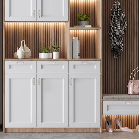 White kitchen cupboards with 20 Pack Three And Three Quarters Inch Brushed Nickel Cabinet Handles Set Solid Zinc Alloy Pulls.