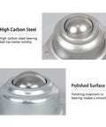 1 Inch Rolling Ball Transfers 16 Pcs Carbon Steel Two Hole Flange Mounted Units for Conveyors close-up view