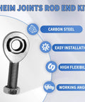 1/2-20 Heim Joint Rod End Kit chromoly rod ends, right and left threads, 0.065 jam nuts, for steering and suspension setups