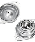 20 Pack 1 Inch Roller Ball Transfer Bearings Carbon Steel Swivel Casters Two Hole Screw Mounted Units for Conveyors