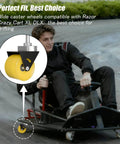 Upgrade Complete Caster Wheels Assembly Fit for Razor Crazy Cart XL DLX with 360° widen caster visible on electric kart