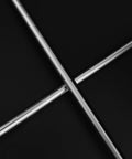 Crossed 2Pcs 12mm x 550mm Linear Rail Rod Shafts, case hardened chrome plated C45 carbon steel, sleek design on black background.