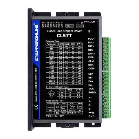 Closed Loop Stepper Motor 1 Axis CNC KIT 1.2 Nm/170oz.in Nema 23 Motor & 0-8.0A 24-48VDC Closed Loop Stepper Driver CL57T V4.1