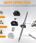 HGR20 Linear Motion Kit with 2pcs 800mm Rails and SFU1605 850mm Anti Backlash Ball Screw components diagram