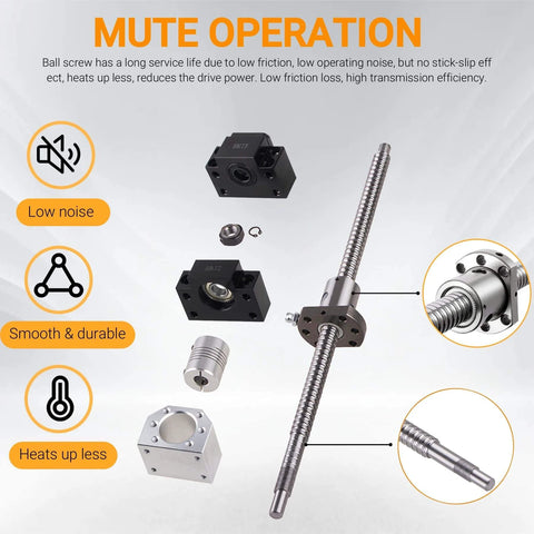 HGR20 Linear Motion Kit with 2pcs 800mm Rails and SFU1605 850mm Anti Backlash Ball Screw components diagram
