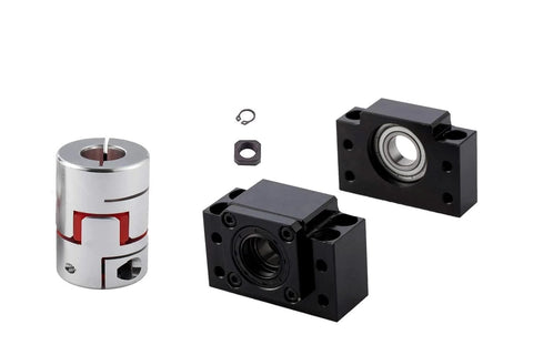 16mm Anti-Backlash Ball Screw Kit SFU1605 RM1605 BK BF12 bearing end supports and flexible coupler for CNC machines