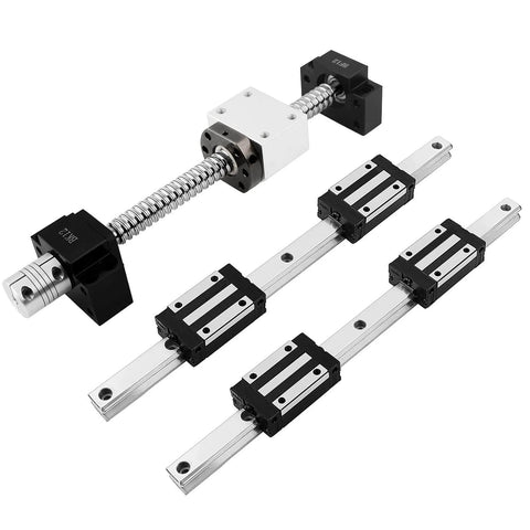3 Pack CNC Linear Motion Kit with 2pcs HGR20 600mm Linear Guide Rails and 4 HGH20CA Blocks plus RM1605 600mm Ball Screw Set image