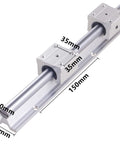 CNC Linear Rail Kit SBR20 with 2pcs 500mm Rails & 4pcs SBR20UU Square Blocks, 20mm Supported Linear Guide System for CNC Machines