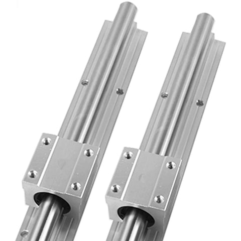 CNC Linear Rail Kit SBR20 with 2pcs 500mm Rails & 4pcs SBR20UU Square Blocks, 20mm Supported Linear Guide System for CNC Machines