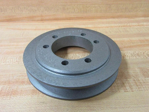 Compact SDS pulley with 5 inch outer diameter and 2-1/8 inch bore for power transmission, shown on wooden surface