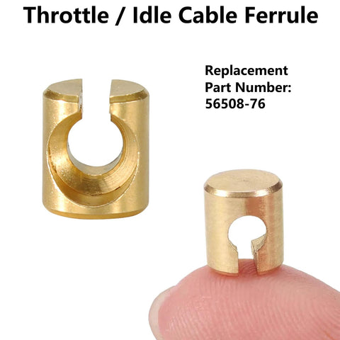 Copper Harley Throttle Idle Cable Ferrule For Carburetor Throttle Cable End Joint Guide Nut on fingertip, part 56508-76.