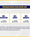Image showcasing 100% satisfaction, service, and guarantee for wheel hub and bearing assembly.