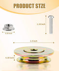 Components of 4 PCS Cut-Off Flange Track Bearing Kit for Tapco Pro & Max Siding Brake with size measurements