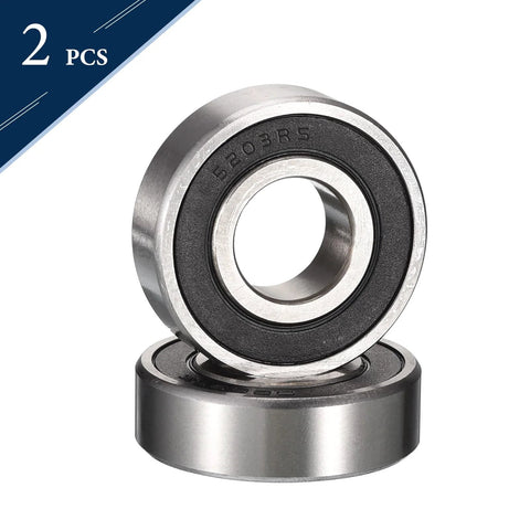 Double Rubber Sealed Angular Contact Bearing 3203-2RS 17x40x17.5mm Chrome GCr15 Steel, 2 pieces