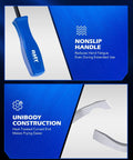 Close-up of 10pc Drum Brake Tool Kit featuring nonslip handle and unibody construction for ease in drum brake maintenance.