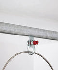 2 Wheel Trolley Assembly Rollers with Dual Bearings for 1-5/8 Inch & Taller Strut Channel installed in a ceiling rail system