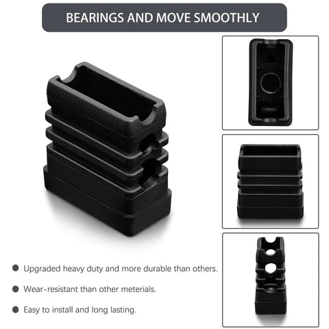 Upgraded Durable Grill Caster Socket Replacement For Charbroil And Kenmore Grills Wear Resistant Weather Resistant Plastic 2 Inch Caster Inserts 4 Pcs Fits 463243518 463342119 463245917 463240115 463230515 463349917 463335517 463243519 463371719 shown from different angles.