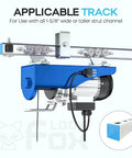 6+2 Wheel Hoist Trolley with Roller Limit Anti Lock Anti Fall Design for Unistrut Electric Hoists, side view