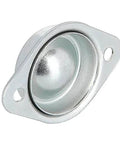 Close-up of a 1/2 inch roller ball transfer bearing with flange mount, part of 16 Pcs 1/2 Inch Roller Ball Transfer Bearings Flange Mounted Carbon Steel Units
