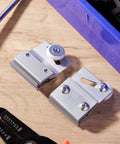 2 Pcs M 6145 Frameless Shower Door Roller Top Bracket Assembly with 3/4 in round plastic wheel on chrome extruded aluminum