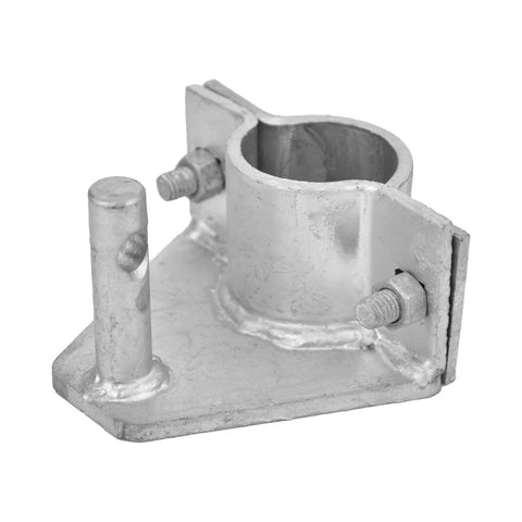 Galvanized steel bracket from Rolling Gate Hardware Kit, Heavy Duty Sliding Gate Kit for chain link fence installation.