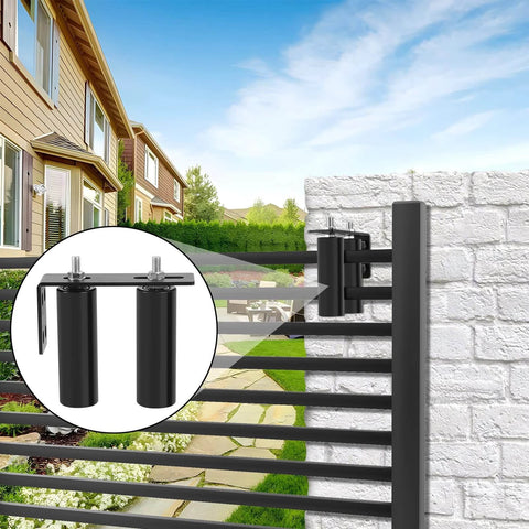 6"Gate Roller Guide,Sliding Gate Hardware with L-Sliding Gate Brackets,Sliding Gate Kit installed on outdoor metal gate