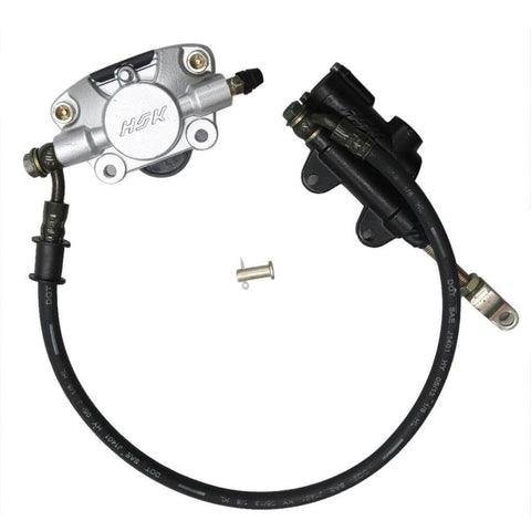 Brake master cylinder and hose for 1" Steel Live Axle with 18x9.5-8 Tubeless Wheels Tires Rim and Chain Sprocket on Go Kart.