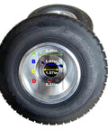 10''X4.5-5'' GO KART FRONT TIRES AND RIMS WITH 3 HOLES, view showing measurements of grain surface for improved friction