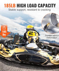 Go Kart Tires and Rims, 11x6-5" Go Kart Wheels, shown on racing go-kart, highlighting 185lb load capacity, aluminum alloy rims.