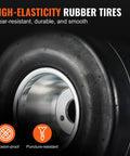Close-up of Go Kart Tires and Rims, 11x6-5" Go Kart Wheels showcasing rubber tire and aluminum alloy rim, rear view.