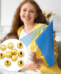 Woman holding flag with 10 Pack M4 Thread Cap Knobs Gold Ball Shape Decorative Screw Caps for Lighting Fixtures visible