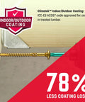 5/16 x 6 Inch RSS Rugged Structural Screws, Heavy Duty Lag Screw Alternative with Zip Tip Technology in wooden beam