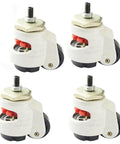 50mm Heavy Duty Adjustable Swivel Castor Wheels Set of 4, metal and rubber industrial casters with 360 degree rotation