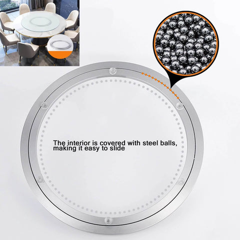 18 Inch Heavy Duty Aluminum Lazy Susan Bearing, Metal Rotating Turntable Swivel Plate with Smooth Polished Balls and Non Slip Feet